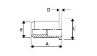 Blind Rivet Nut - Round Flat Head - Aluminum - M10