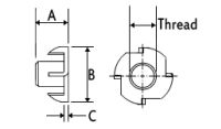 T-Nut - M4x8mm