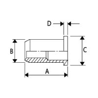 Blind Rivet Nut - Round Flat Head - Aluminum - M5