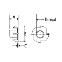 T-Nut - M4x8mm