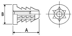 Woodfit - Headed - Type B - M6x15.50mm