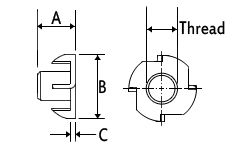 T-Nut - M4x8mm